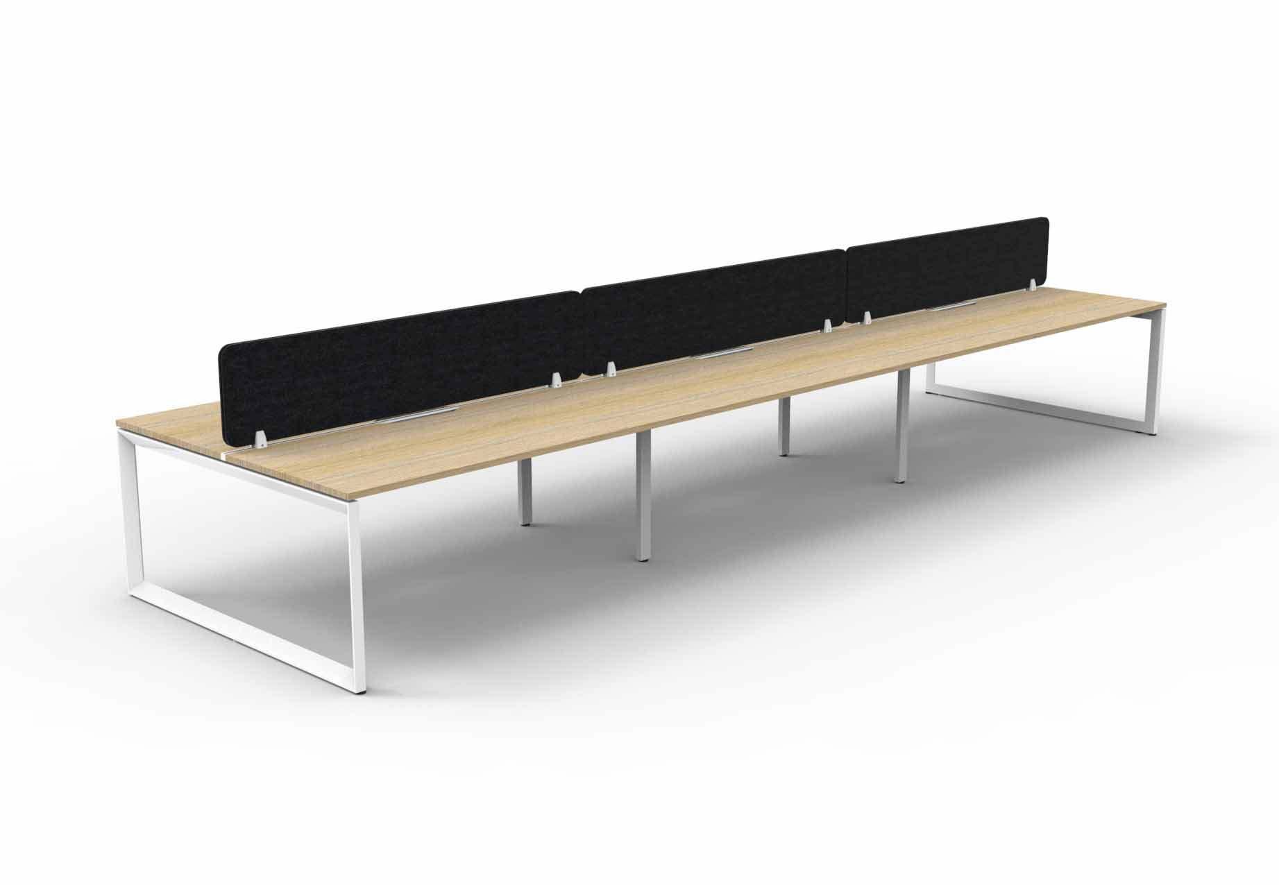 Loop 6 Person Double Sided Workstation - with Eco Screen